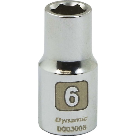Dynamic 1/4" Drive, 6mm Metric Socket, 6 Points D003006